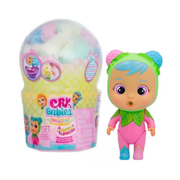 Cry Babies Varázskönnyek - Happy Flower rózsaszín és zöld baba