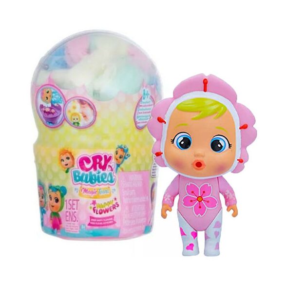 Cry Babies Varázskönnyek - Happy Flower rózsaszín baba 