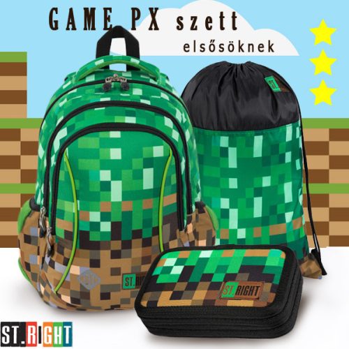 St. Right iskolatáska, hátizsák 39 cm SZETT – Game PX