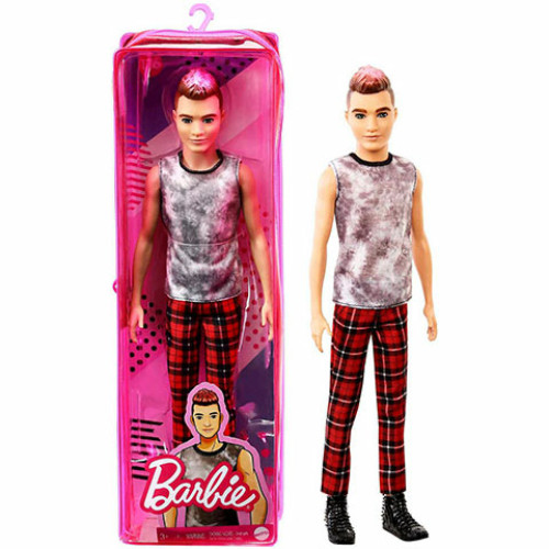 Barbie Fashionista fiú baba kockás nadrágban – Mattel