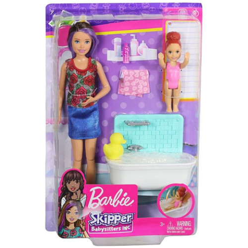Barbie Skipper fürdető bébiszitter játékszett