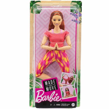 Barbie Hajlékony jógababa vörös hajjal piros felsőben