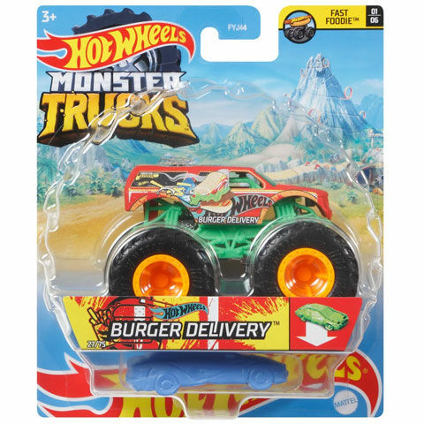 Hot Wheels: Monster Truck Burger Delivery járgány roncsautóval