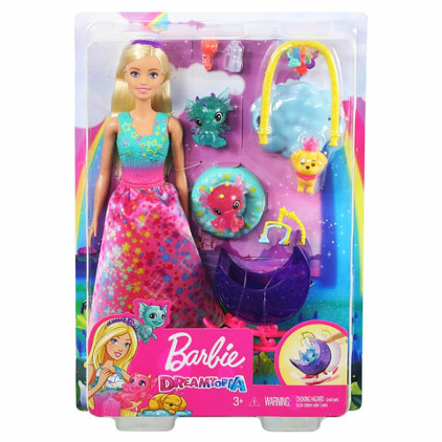 Barbie Dreamtopia sárkány óvoda játékszett kiegészítővel és babával
