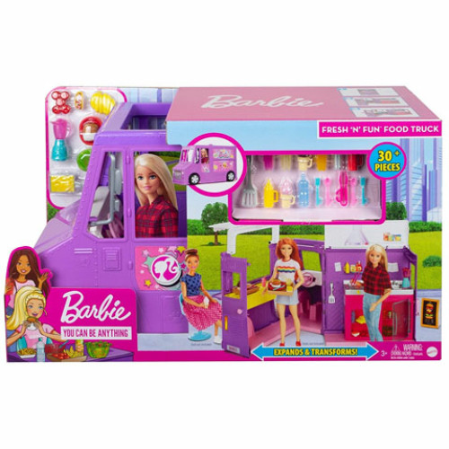 Barbie street food pink kocsi kiegészítőkkel
