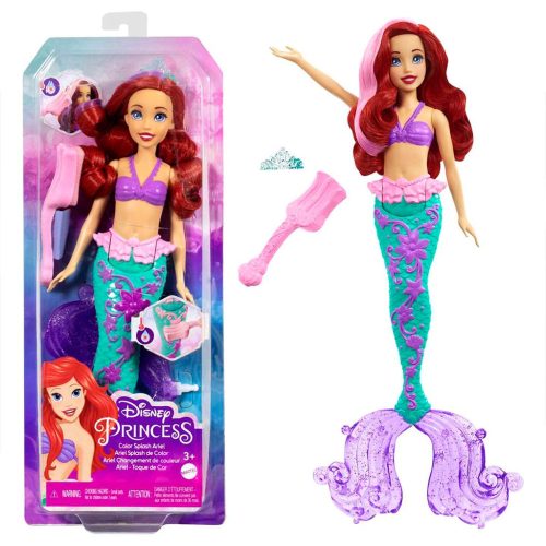Disney hercegnők: Ariel baba színváltós hajjal és uszonnyal