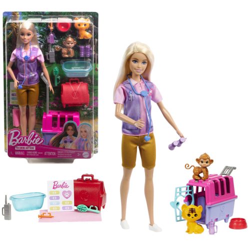 Barbie Vadállatmentő karrier baba kiegészítőkkel