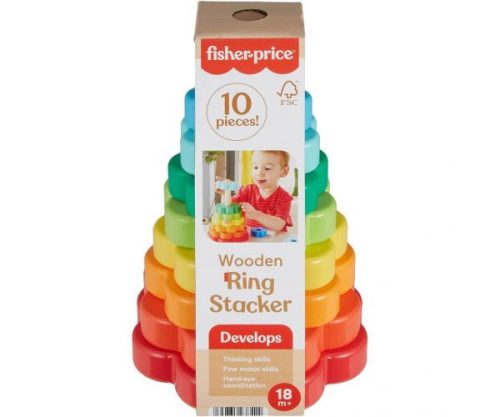 Fisher-Price: Wood Fa Gyűrűpiramis fejlesztő játék