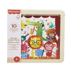 Fisher-Price: Zenélő állatkák fa kirakós táblácska