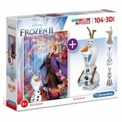 Jégvarázs 2 az 1-ben 104 db-os puzzle és Olaf modell