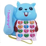 Kék mókusos telefon fénnyel és hanggal