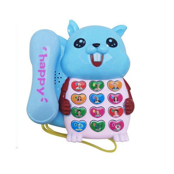 Kék mókusos telefon fénnyel és hanggal