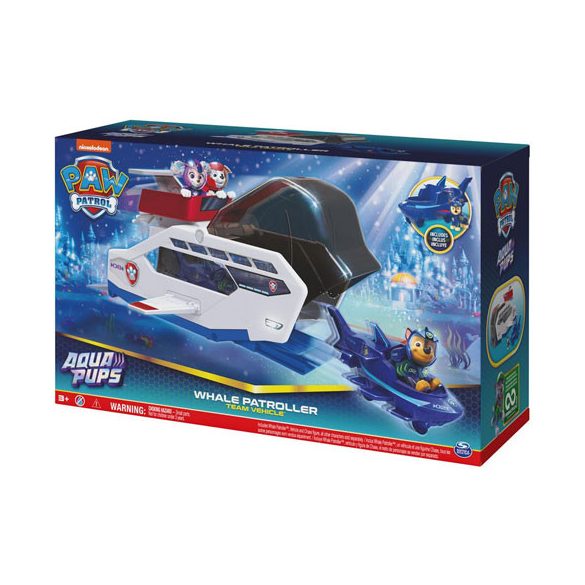 Mancs Őrjárat - Aqua Pups : Bálna Őrjárat Járgány Chase figurával - Spin Master 