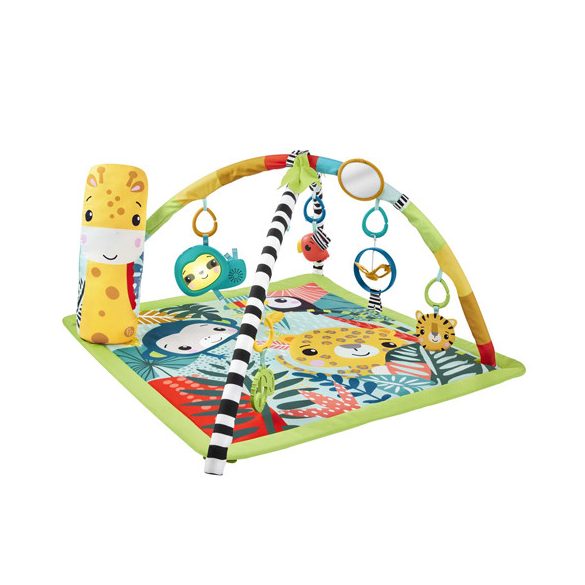 Fisher -Price : Esőerdő 3 az 1-ben játszószőnyeg zenélő lajhárral és pocakpárnával - Mattel 