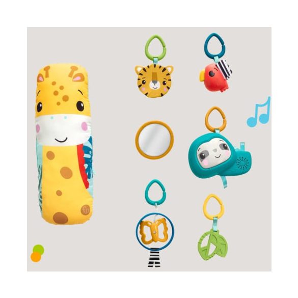 Fisher -Price : Esőerdő 3 az 1-ben játszószőnyeg zenélő lajhárral és pocakpárnával - Mattel 