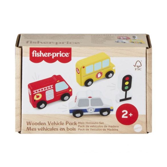 Fisher-Price: Wood fa kisautó szett - Mattel