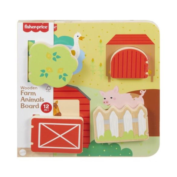 Fisher-Price: Wood fa kukucsfarm készségfejlesztő játék