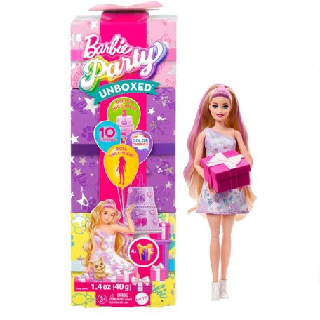 Barbie: Party Reveal meglepetés baba Francia buldog kutyussal