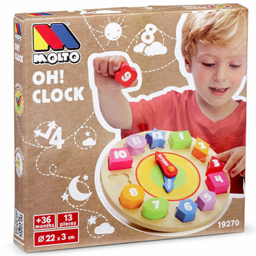 Molto: Nature Oh! Clock formaillesztő óra fa játék
