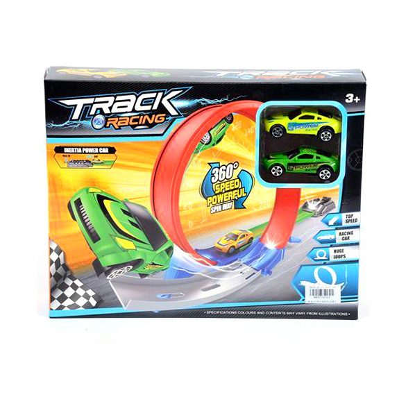 Magic Toys Track Racing versenypálya hurokkal kilövővel és két kisautóval