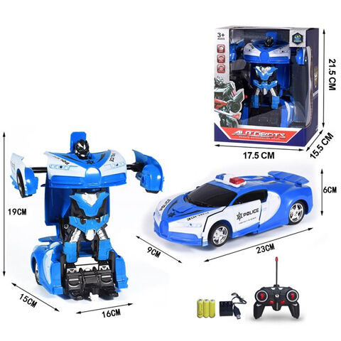 Átalakítható rendőrségi Transformers távirányítós autó fénnyel és hanggal 1/18