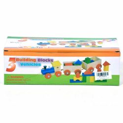 Fa vonat szett színes építőkockákkal