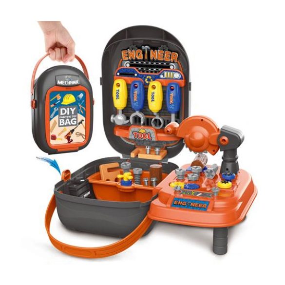 Hordozható 37 db-os szerszám szett szürke táskában