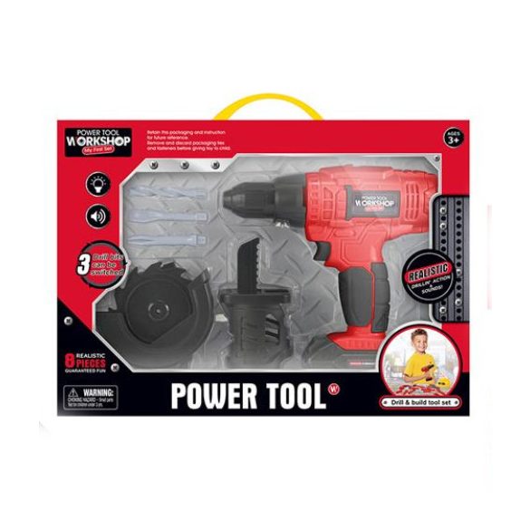 Elektromos 3 az 1-ben átalakítható fúró és fűrészgép fénnyel és hanggal