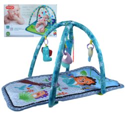   Vidám állatos bébiszőnyeg rágókával és zenével 77x43cm