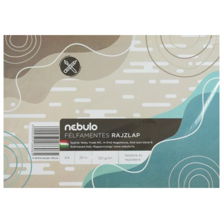 Nebulo: Félfamentes rajzlap A/4 120gr ragasztott 20 ív/csomag fóliába