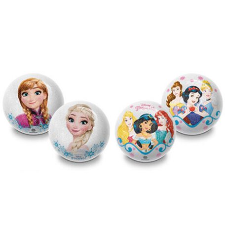 Jégvarázs vagy Disney Hercegnők mintás csillámos gumilabda 10 cm