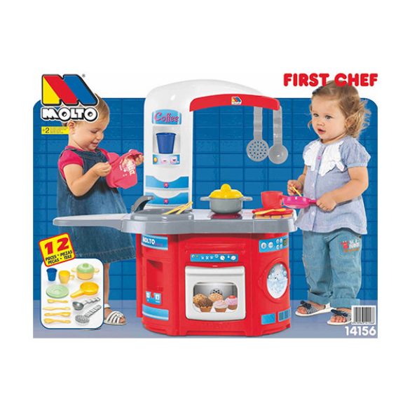 Molto: Első játékkonyhám piros 12db-os szett 65x27x68cm