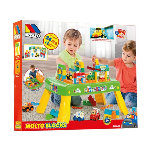 Molto: Játszóasztal építőkockákkal 25db-os játékszett